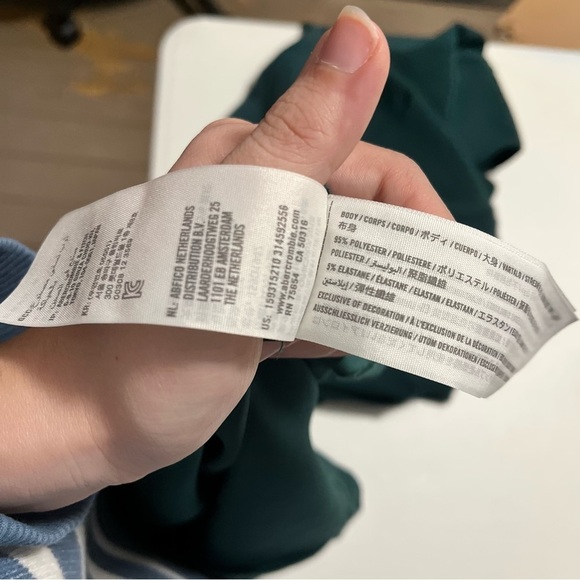 Abercrombie & Fitch Long Sleeve O-Ring Dress Emerald Green XLT XL Tall P1 - Picture 5 of 7